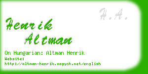 henrik altman business card